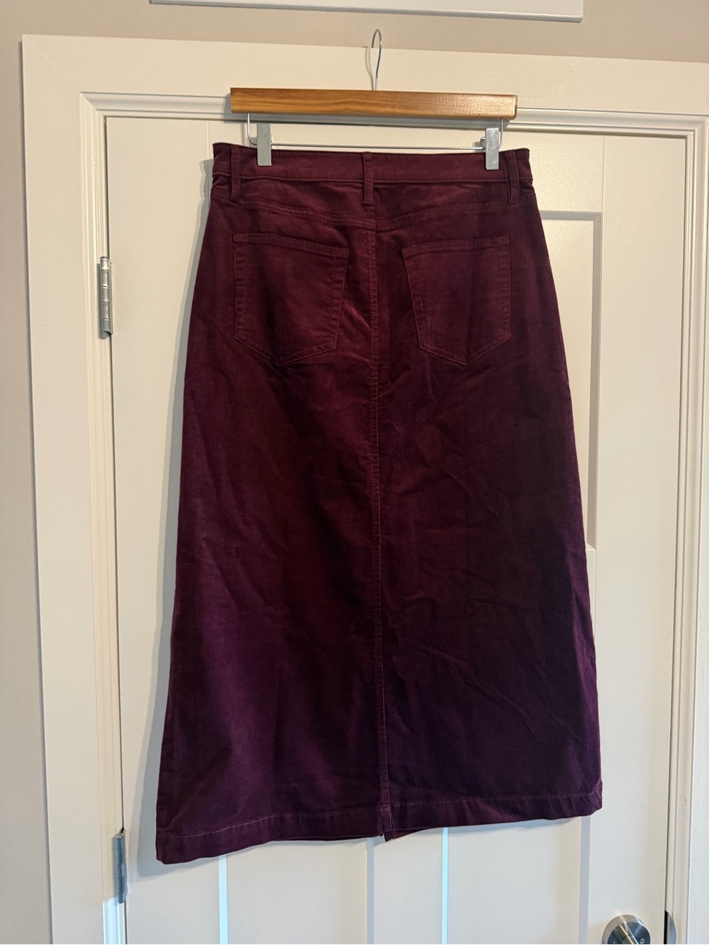 Loft Women’s Brushed Corduroy Midi Skirt in Deep Wine - Picture 16 of 17